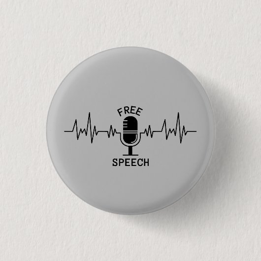 Badge Rond 2,50 Cm Liberté d'expression EKG (Devant)
