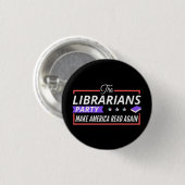 Badge Rond 2,50 Cm libraire, bibliothèque, lecture, lecture, livres, (Devant & derrière)