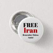 Badge Rond 2,50 Cm LIBRE IRAN RAPPELER Mahsa Amini Button (Devant & derrière)
