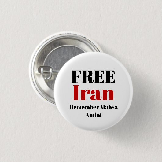 Badge Rond 2,50 Cm LIBRE IRAN RAPPELER Mahsa Amini Button (Devant & derrière)