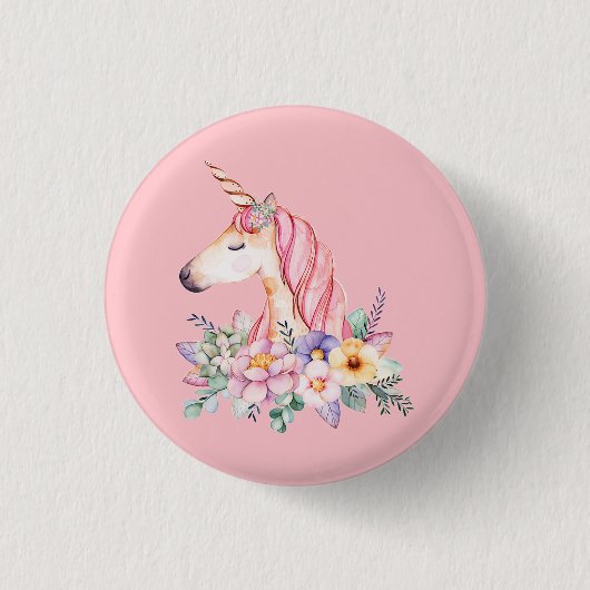 Badge Rond 2,50 Cm Licorne (Devant)