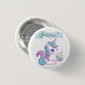 Badge Rond 2,50 Cm Licorne mignonne (Devant & derrière)