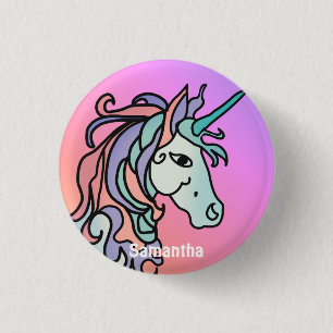 Badge Rond 2,50 Cm licorne minimaliste émotionnelle et belle
