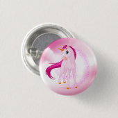 Badge Rond 2,50 Cm licorne rose (Devant & derrière)