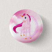 Badge Rond 2,50 Cm licorne rose (Devant)