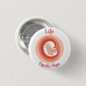 Badge Rond 2,50 Cm Life Equals Hope – Pro-Life Awareness (Devant & derrière)