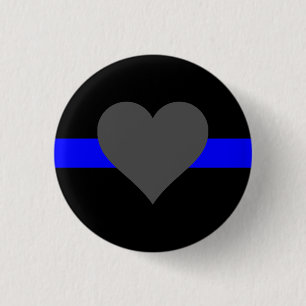 Badge Rond 2,50 Cm Ligne Bleue Mince - Pour Ceux Qui Servent