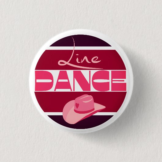 Badge Rond 2,50 Cm Ligne danse Love Cowboyhat rose (Devant)