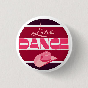 Badge Rond 2,50 Cm Ligne danse Love Cowboyhat rose