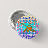 Badge Rond 2,50 Cm Lignes de Nazca Dorées Perdues Colibri (Devant & derrière)