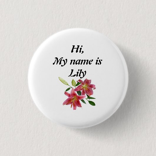 Badge Rond 2,50 Cm Lily (Devant)