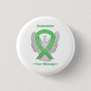 Badge Rond 2,50 Cm Lime Green Awareness Ribbon Angle Épingle Personna