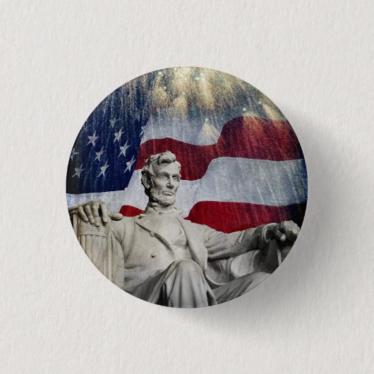 Badge Rond 2,50 Cm Lincoln et Fireworks (Devant)