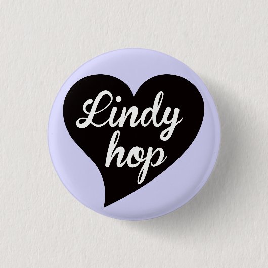 Badge Rond 2,50 Cm Lindy Hop Black Heart Lavender (Devant)
