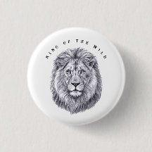 Lion Heart Roi de la Nature Bouton