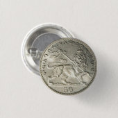 Badge Rond 2,50 Cm Lion of Judah Empire Ethiopia Rasta Reggae Roots (Devant & derrière)