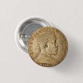 Badge Rond 2,50 Cm Lion of Judah Jah Army Menelik II Rasta Roots (Devant & derrière)