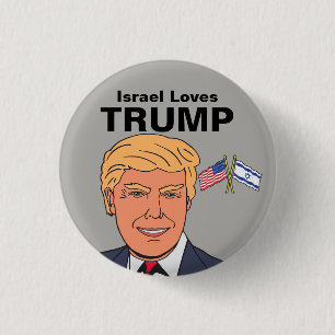 Badge Rond 2,50 Cm L'Israël aime le bouton d'atout