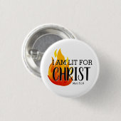 Badge Rond 2,50 Cm LIT POUR CHRIST Christian (Devant & derrière)