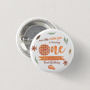 Badge Rond 2,50 Cm Little Cutie Pie Automne 1er Anniversaire Fête Fav