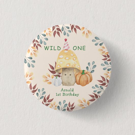 Badge Rond 2,50 Cm Little Mushroom fête d'anniversaire (Devant)