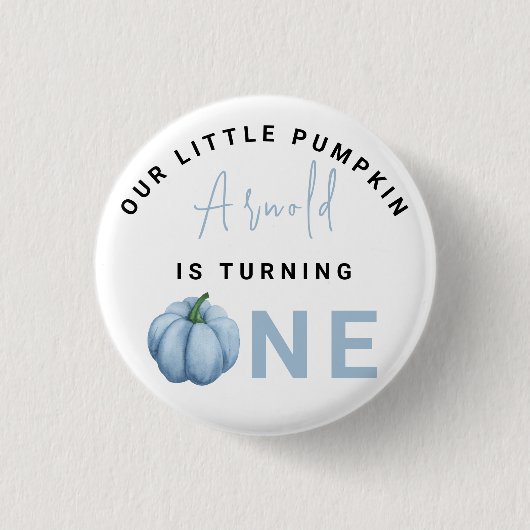 Badge Rond 2,50 Cm Little Pumpkin première fête d'anniversaire (Devant)