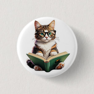 Badge Rond 2,50 Cm Livre de lecture Cat