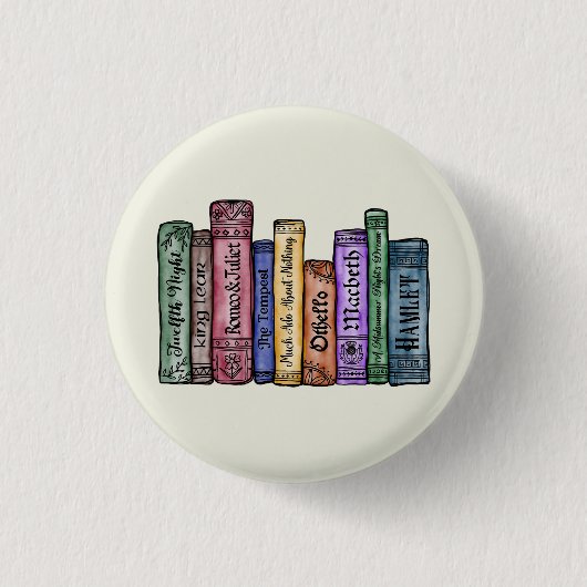 Badge Rond 2,50 Cm Livres Shakespeare No.1 (Devant)
