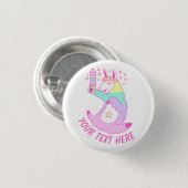 Badge Rond 2,50 Cm Llama arc-en-ciel (Devant & derrière)