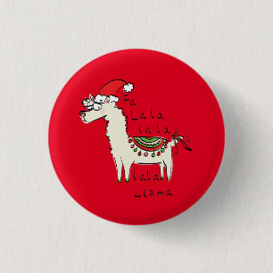 Badge Rond 2,50 Cm Llama Cute Drôle Noël Vacances