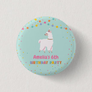 Badge Rond 2,50 Cm Llama fête d'anniversaire