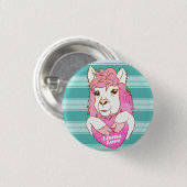 Badge Rond 2,50 Cm Llama rose Croquis Llama Love (Devant & derrière)