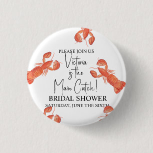 Badge Rond 2,50 Cm Lobsters Aquarelle Main Catch Mariage Shower