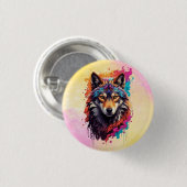 Badge Rond 2,50 Cm Logo animal Wolf Design-87694 (Devant & derrière)