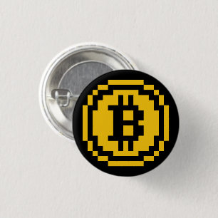 Badge Rond 2,50 Cm Logo Bitcoin BTC 8-Bit Bouton