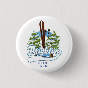 Badge Rond 2,50 Cm Logo Brighton Utah pour skier