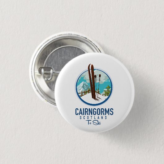 Badge Rond 2,50 Cm Logo Cairngorms Écosse (Devant & derrière)