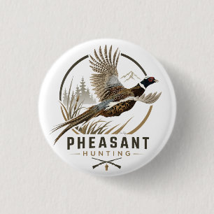 Badge Rond 2,50 Cm Logo de chasse au faisan