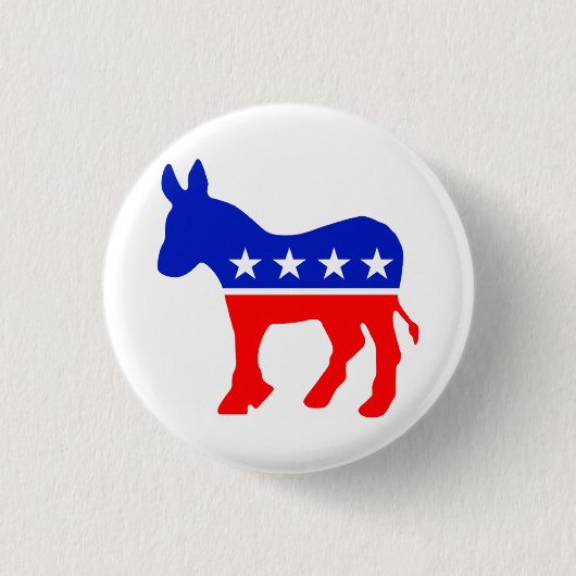 Badge Rond 2,50 Cm Logo de Democrat Donkey (Devant)