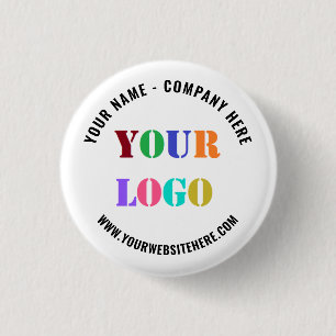 Badge Rond 2,50 Cm Logo de l'entreprise personnalisée et Bouton comme