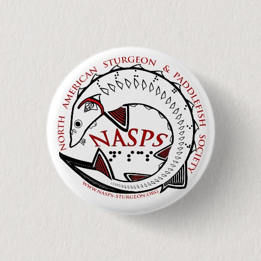 Badge Rond 2,50 Cm Logo de NASPS Bouton-Blanc (Devant)