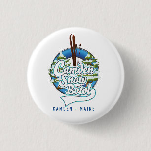 Badge Rond 2,50 Cm Logo de ski Camden Snow Bowl. Tirage photo