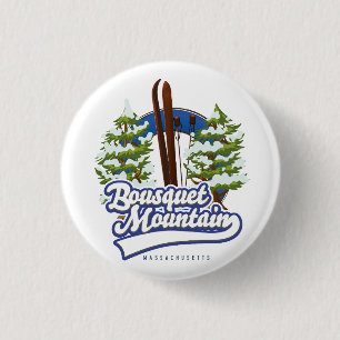 Badge Rond 2,50 Cm Logo de ski de la montagne Bousquet Massachusetts 