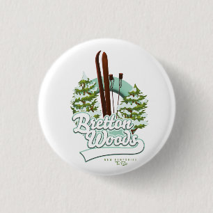 Badge Rond 2,50 Cm Logo de ski du New Hampshire de Bretton Woods
