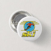Badge Rond 2,50 Cm Logo de ski rétro 90 (Devant & derrière)