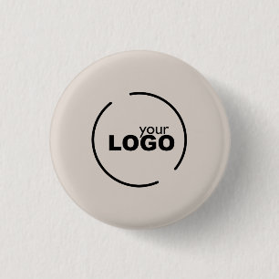 Badge Rond 2,50 Cm Logo de société moderne professionnel beige