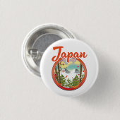 Badge Rond 2,50 Cm logo de voyage du Japon (Devant & derrière)
