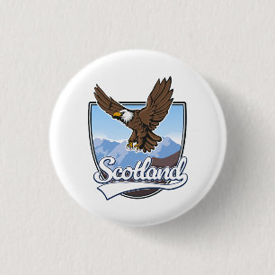Badge Rond 2,50 Cm logo de voyage en Écosse