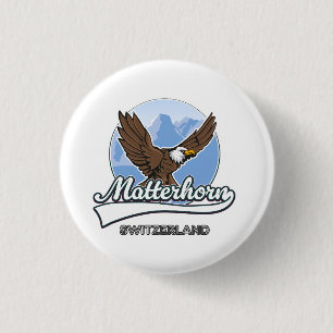 Badge Rond 2,50 Cm logo de voyage en Suisse Matterhorn