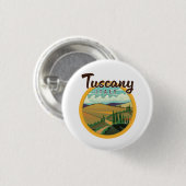 Badge Rond 2,50 Cm Logo de voyage en Toscane (Devant & derrière)